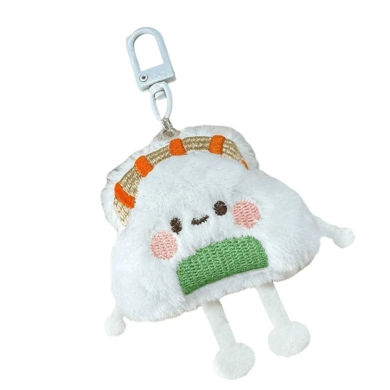 Miniature Stuffed Bun/Dumpling/Sushi Keychain Adorable Plush Doll Pendant Unique Gift for Children and Collectors E0BF