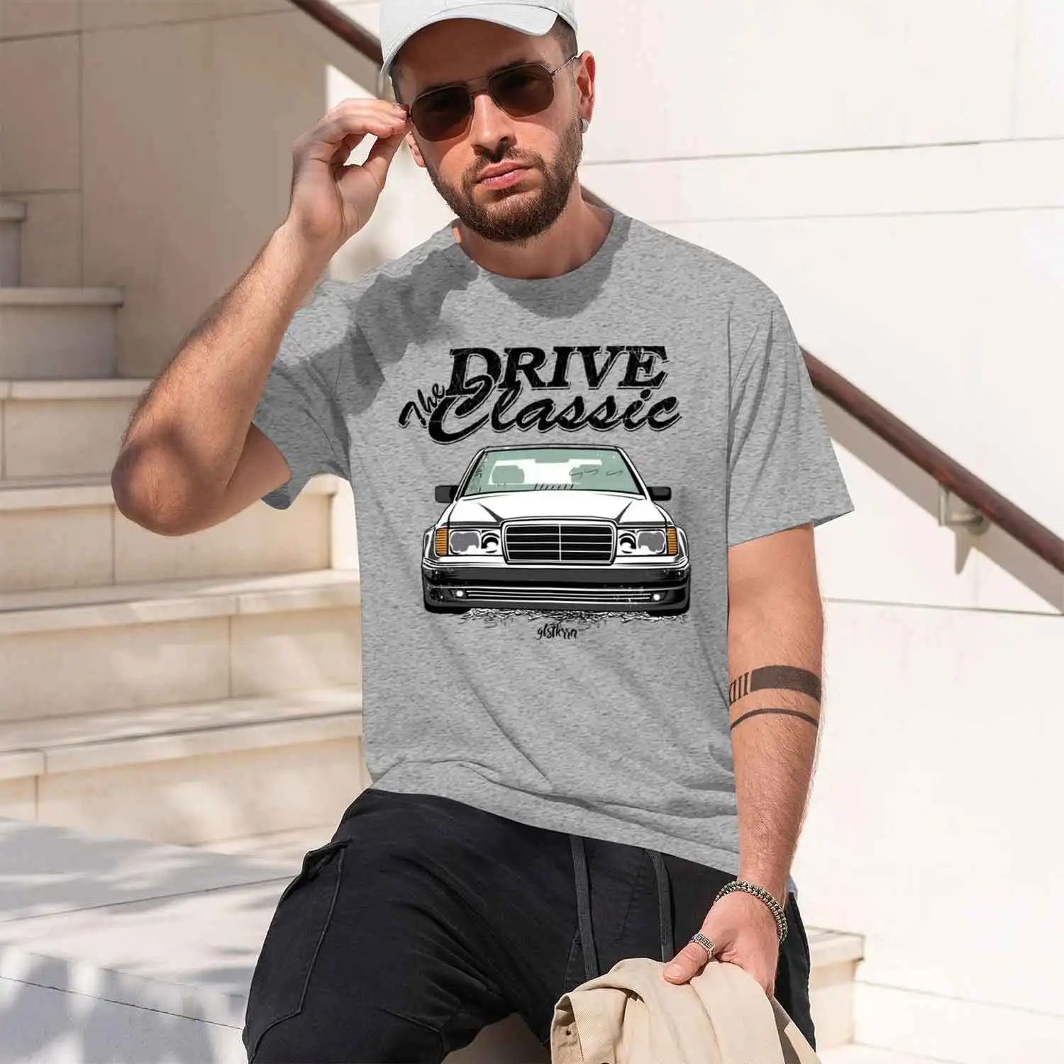 New Summer Fashion Men Short Sve W124 & Quot; y Style T-Shirt Sport Casual White Tops Vintage Car Hip HopTees 2026 New Model Men view 3