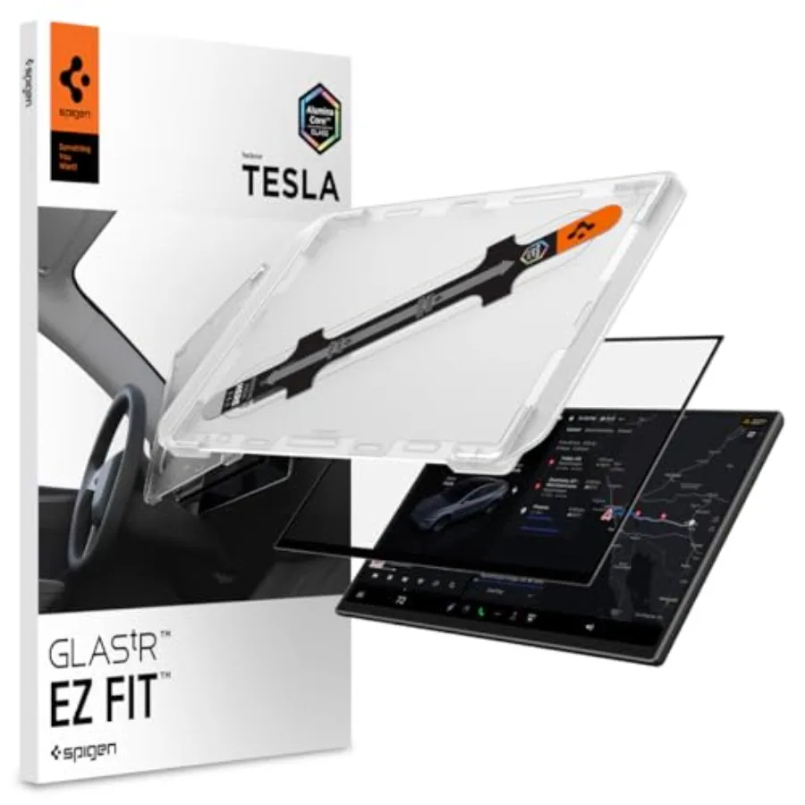 

AluminaCore Tempered Glass Screen Protector [GlasTR EZ FIT] designed for Model Y Premium 2026 Model Y Performance (2025/2026) -