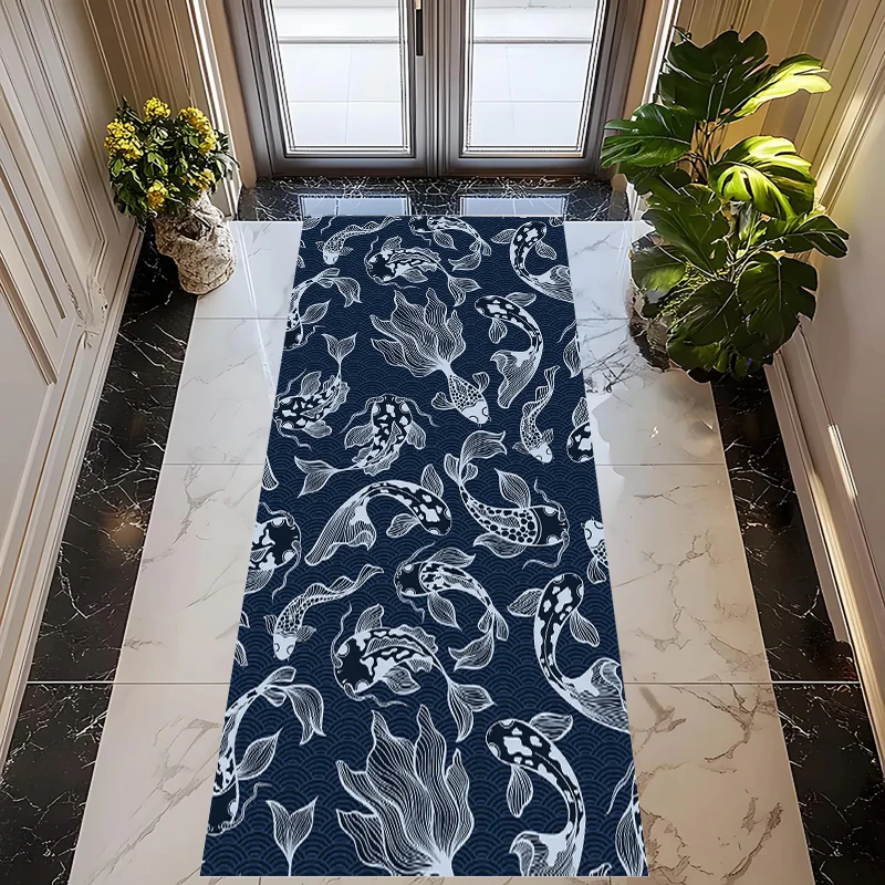 Commercial Kitchen Japanese - Blauw en wit Koi Fish Print