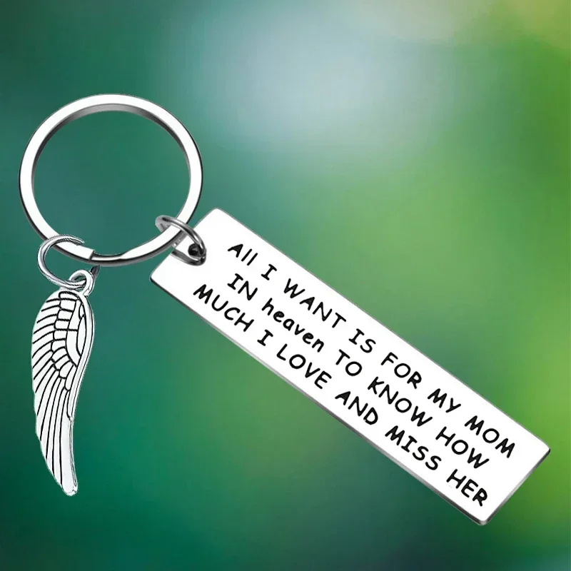 Mom Memorial Gifts Keychain in Memory of Mom Gifts Angel Key Chain Pendant Loss of Mom mother Sympathy Gifts