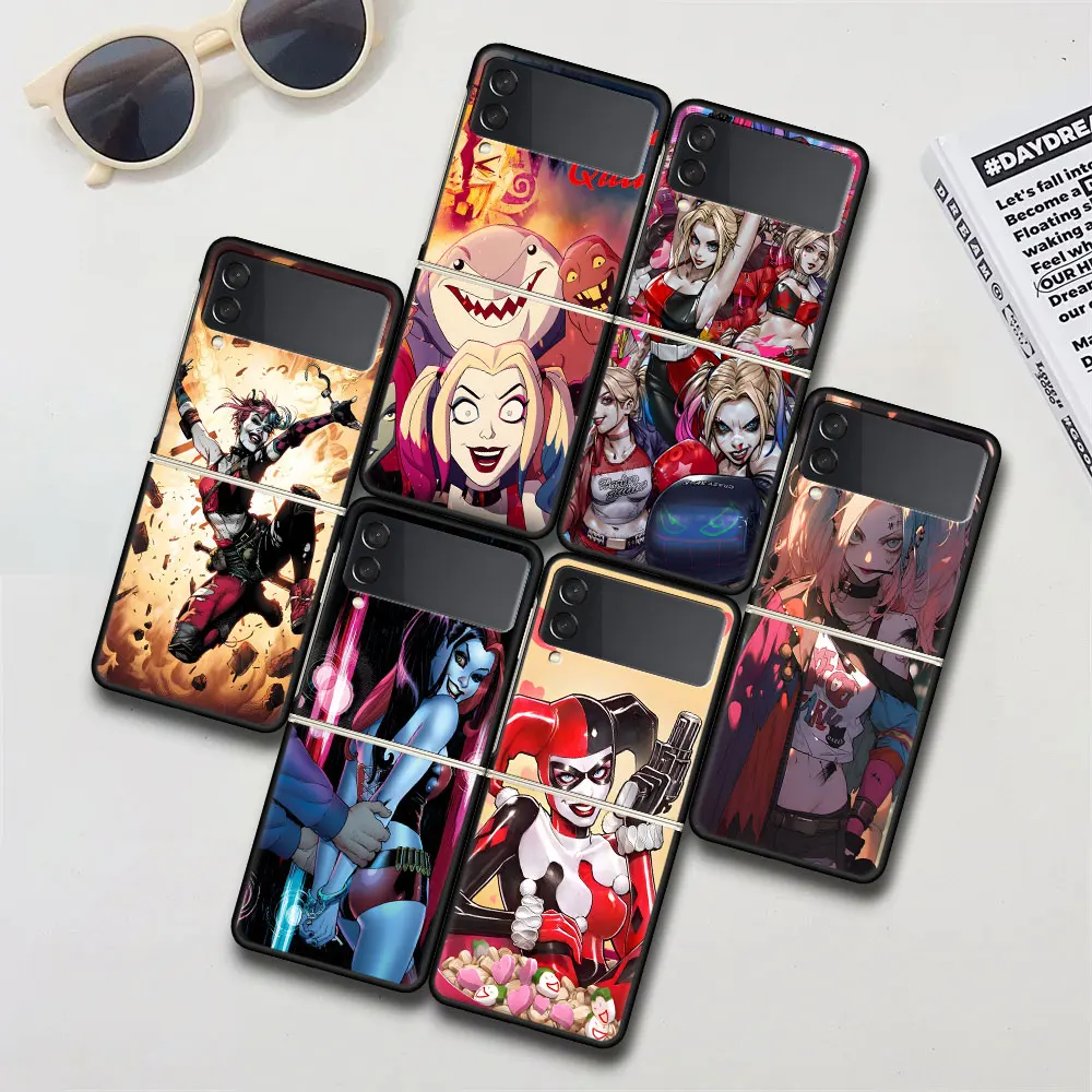 Harley Quinn Phone Case for Samsung Galaxy Z Flip 4 3 5G Hard PC Cover Flip4 Flip3 Black Folding Funda Capa Zflip4 Zflip3 Coque