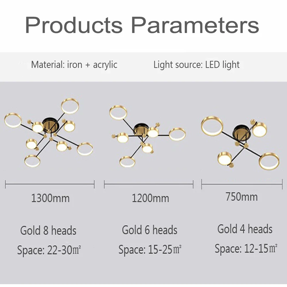 Imagem -03 - Modern Led Pendant Light Nordic Lâmpada Ouro Preto Pendurado Lustre Luzes de Teto Escurecimento Controle Remoto Luminária