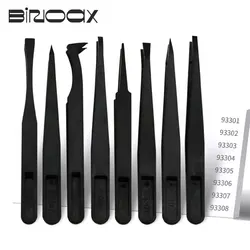 Binoax-Juego de pinzas de precisión de plástico, pinzas curvadas antiestáticas mejoradas para electrónica, trabajo de laboratorio, joyería