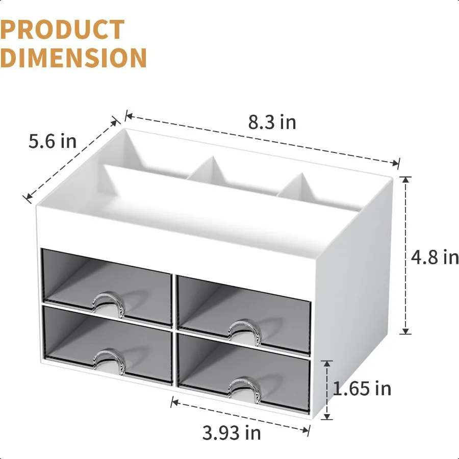 منظم أقلام مع 4 أدراج حامل أقلام رصاص متعدد الوظائف لمنظمي المكاتب والإكسسوارات مع 4 مقصورات + درج