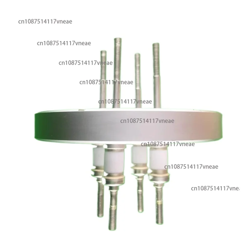 Ceramic High Voltage Insulation Seal Metal  Through Feed-in Connector Conductive Column Electrode Flange Vacuum CF35