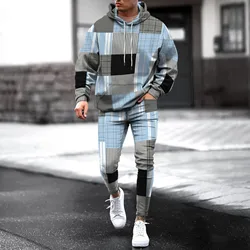 Mens Casual 2 Piece Outfit Set Streetwear Running Teenagers Solid Hoodies+Trousers Suit Two Piece Daily Large Size Mens Clothing