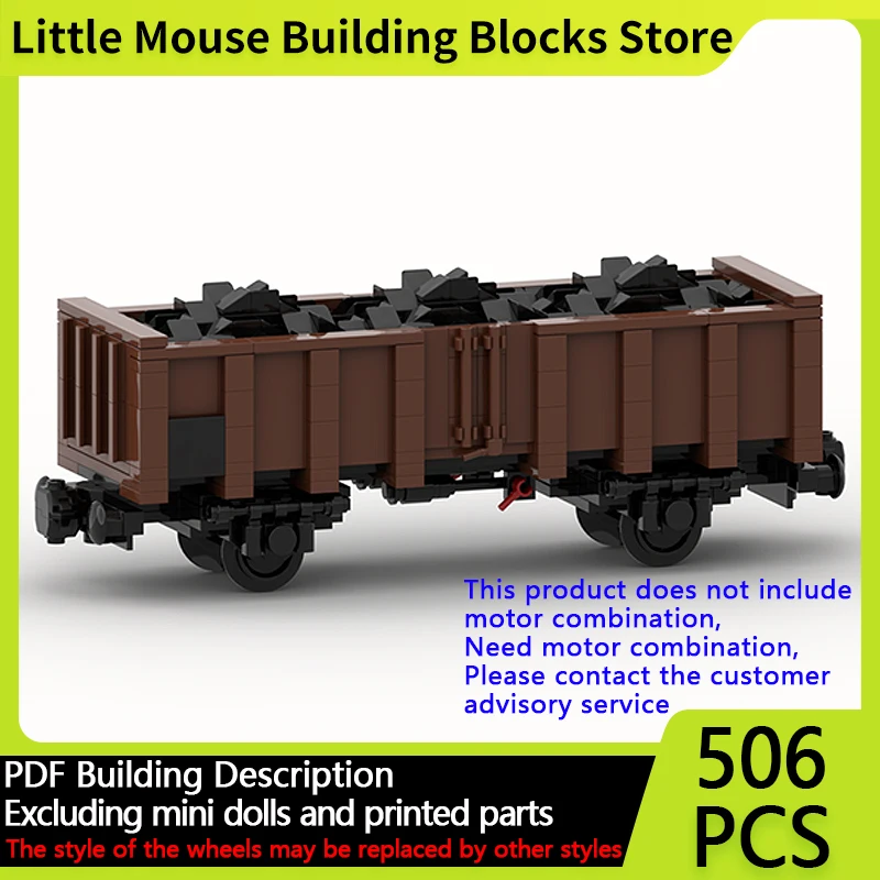 

City Car Model MOC Building Bricks Railway Open Freight Wagon Modular Technology Gifts Holiday Assemble Children Toys Suit