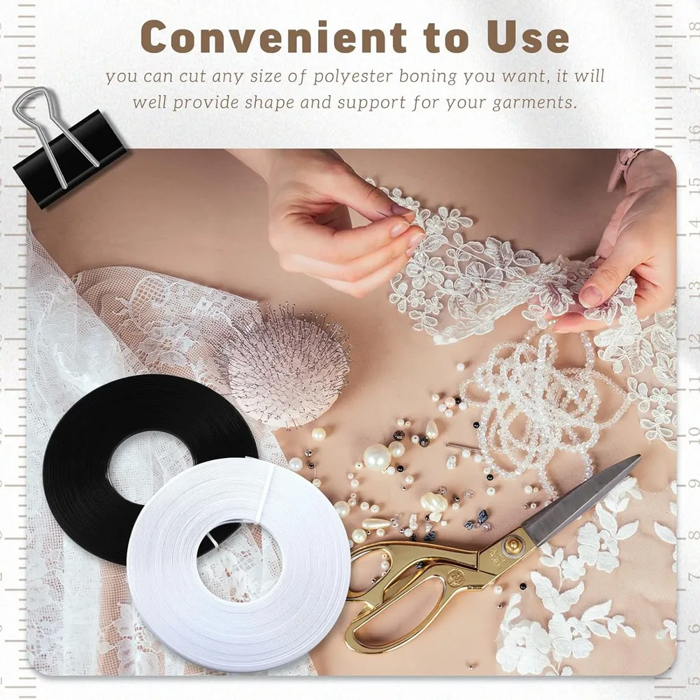 

2 шт., 100 ярдов, 6 мм, полиэстер, обвалка для шитья, пришивный корсет, низкая плотность, обвалка, свадебное платье, свадебные платья