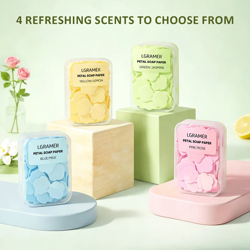 1/5/10 Boxes Portable Hand Washing Soap Sheets, Different Scented Mini Petal Hand Wash Soap Sheets,Outdoor Travel,Camping,Hiking