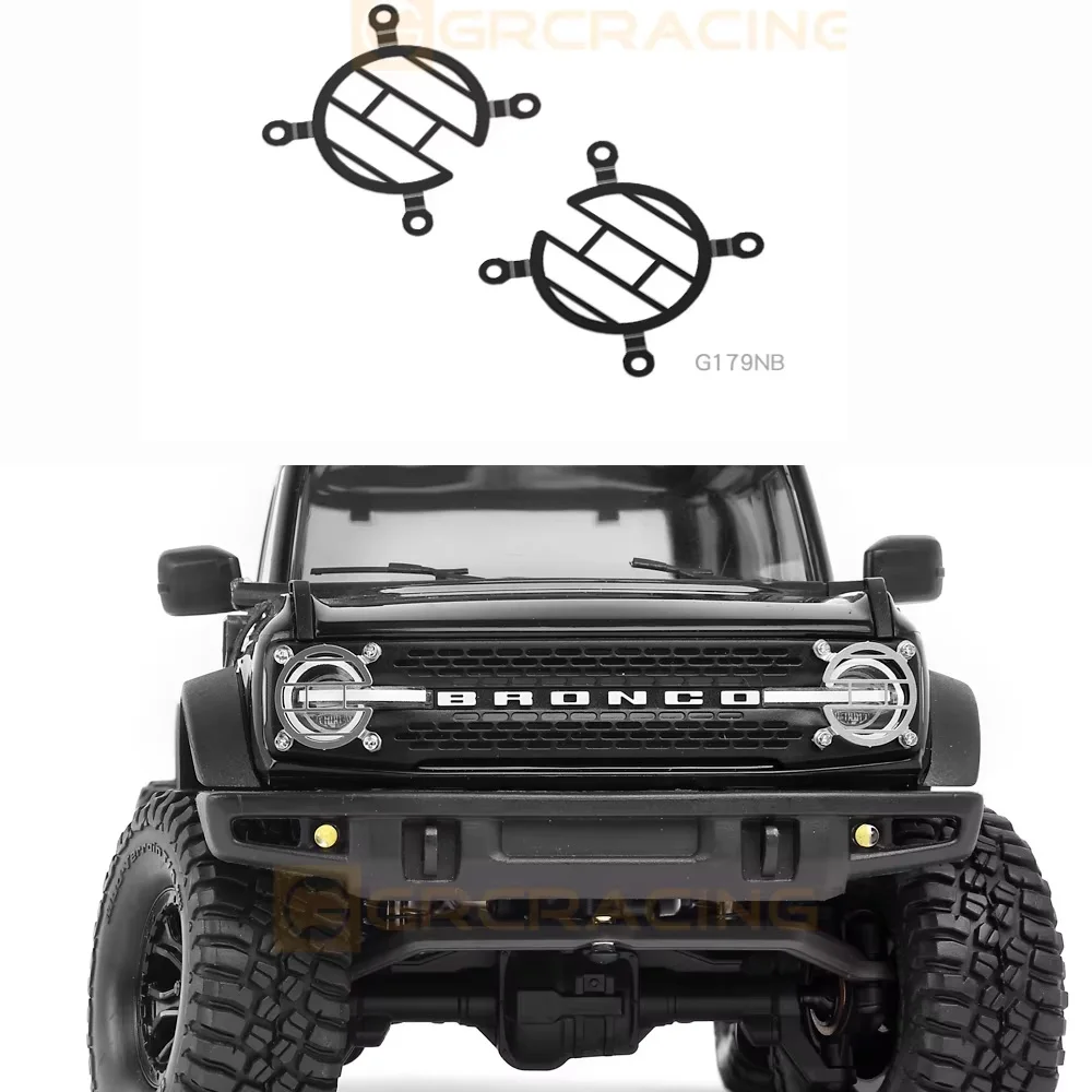 สแตนเลสสตีลฝาครอบไฟหน้าจําลองโลหะโคมไฟสําหรับ 1/18 Rc Crawler รถ Traxxas Trx-4m Bronco Trx4m #   G179ns/g179nb