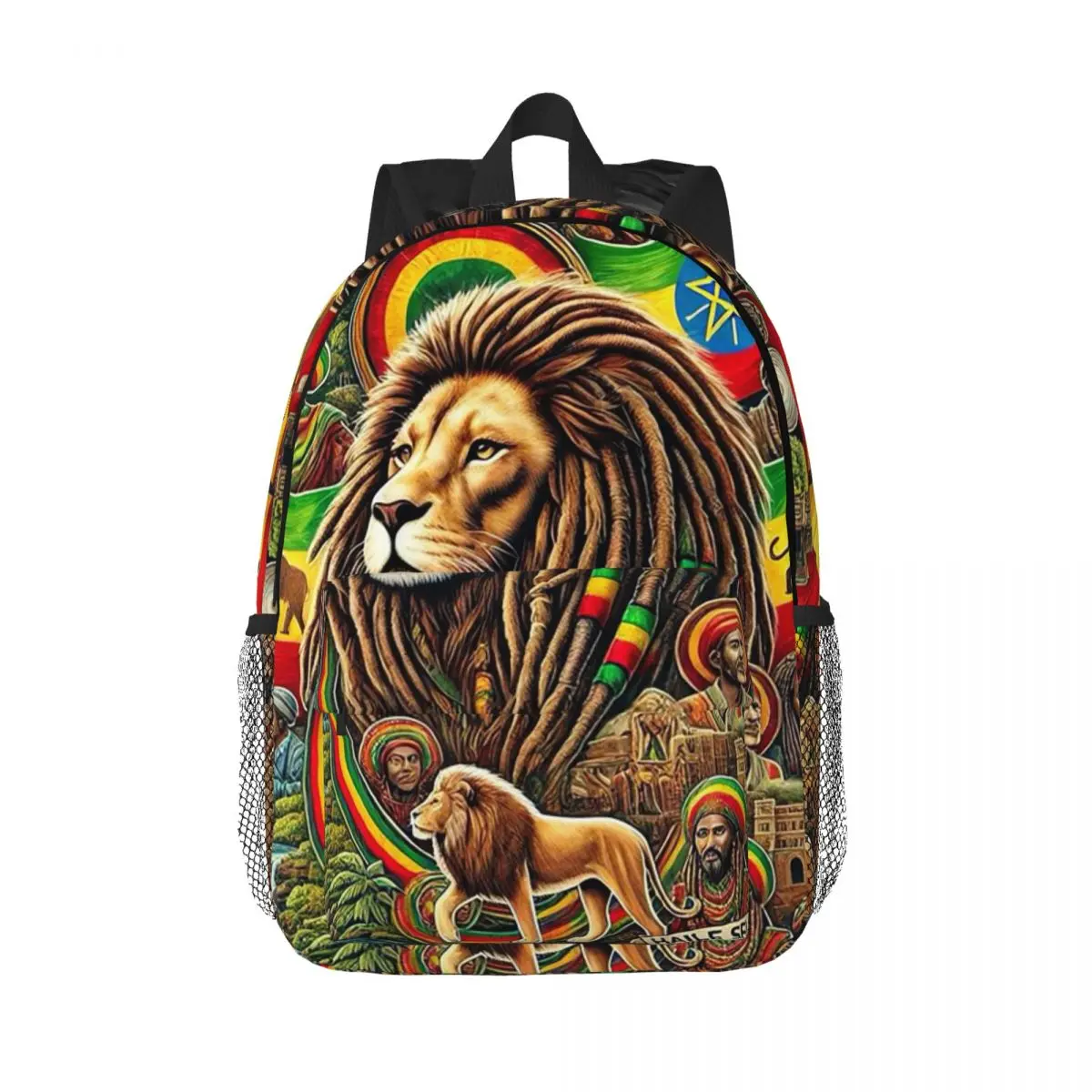 

Rastafarian Amaiquina Reggae Rasta Lion Street Skullies Backpack Daypack Boy Girl BookBag Shoulder Bags for Men Women School Bag