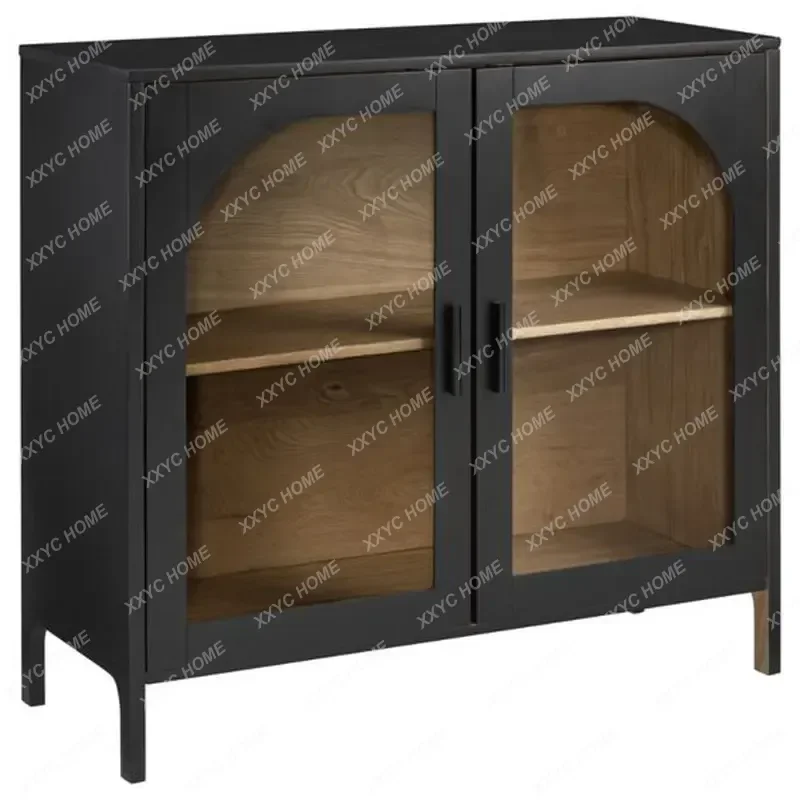 

BJ Retro Bedside Table American Home Bedroom Small Locker Integrated Solid Wood Storage