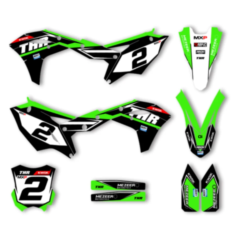 

DSMTECH MOTOR Custom Team Motorcycle Graphics Decals Stickers Kit For KAWASAKI KXF250 KX250F KXF 250 2017 2018 2019 2020 004