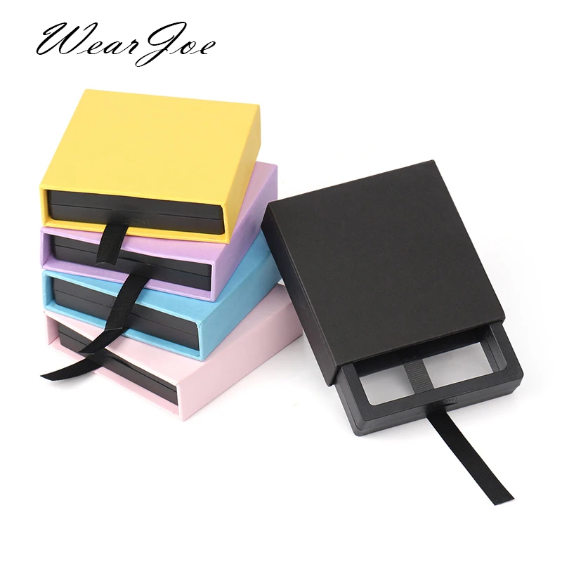 Ring Earring Bracelet Jewellery Display Storage Box Black PE Film Gift Jewelry Packaging Case Cardboard Sliding Drawer Organizer