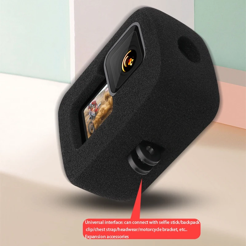 ABGN For Gopro9 HERO9 Windproof Foam Sponge Cover Windscreen Cycling Noise Reduction Protection Accessories Anti-Scratch