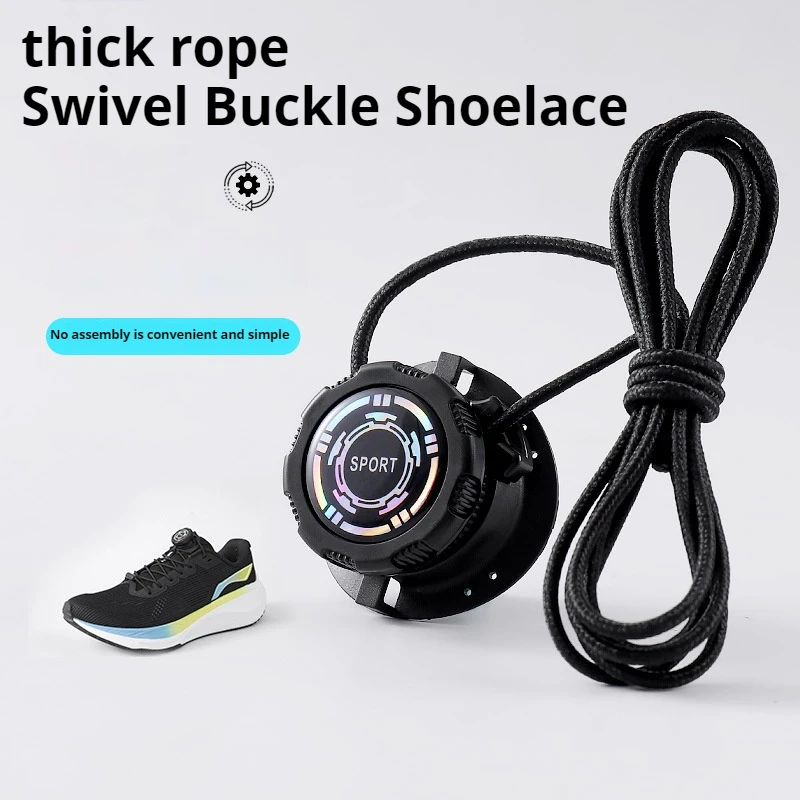 1 para nowe sznurowadła z obrotową klamrą gruba lina automatyczne sznurowadła bez krawatów dzieci dorośli Sneaker sznurowadła do biegania akcesoria obuwnicze