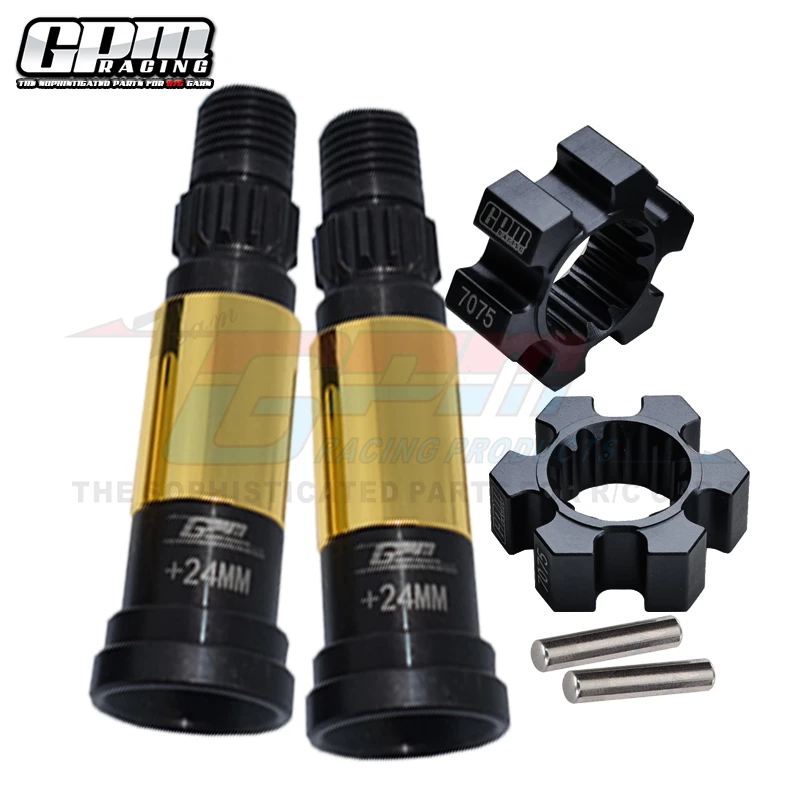 GPM Harden Steel #45 Front/Rear Cvd Joint（+24Mm）+Aluminium 7075-T6 Wheel Hex Hubs For TRAXXAS X-MAXX 8S