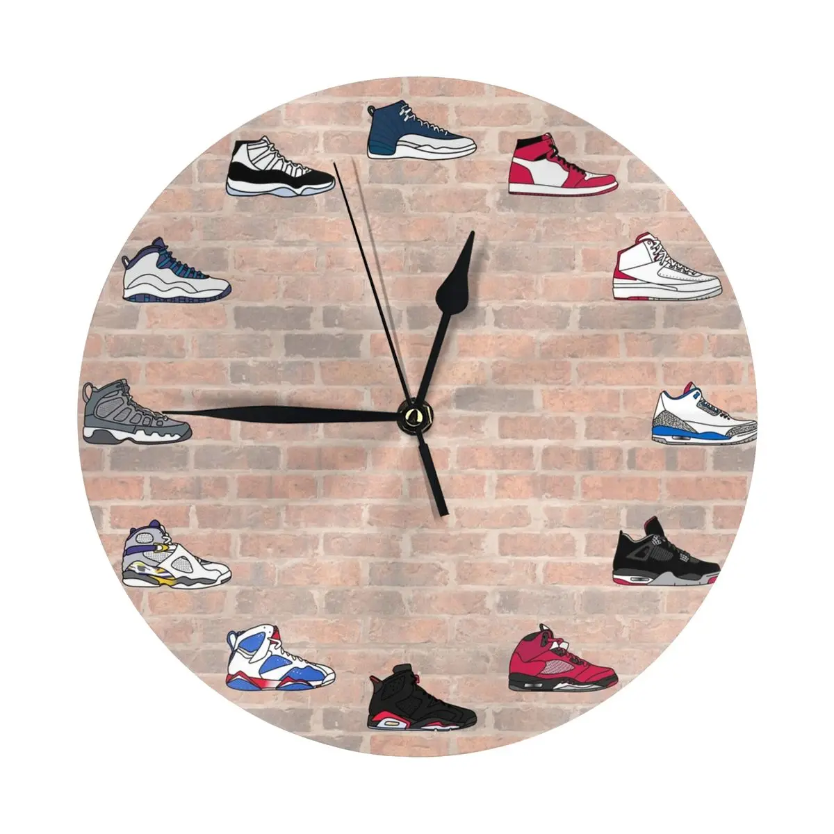 Jordan Sneaker Clock Modern Simple and Wall Hung Clock for Study Bedroom Living Room Bathroom