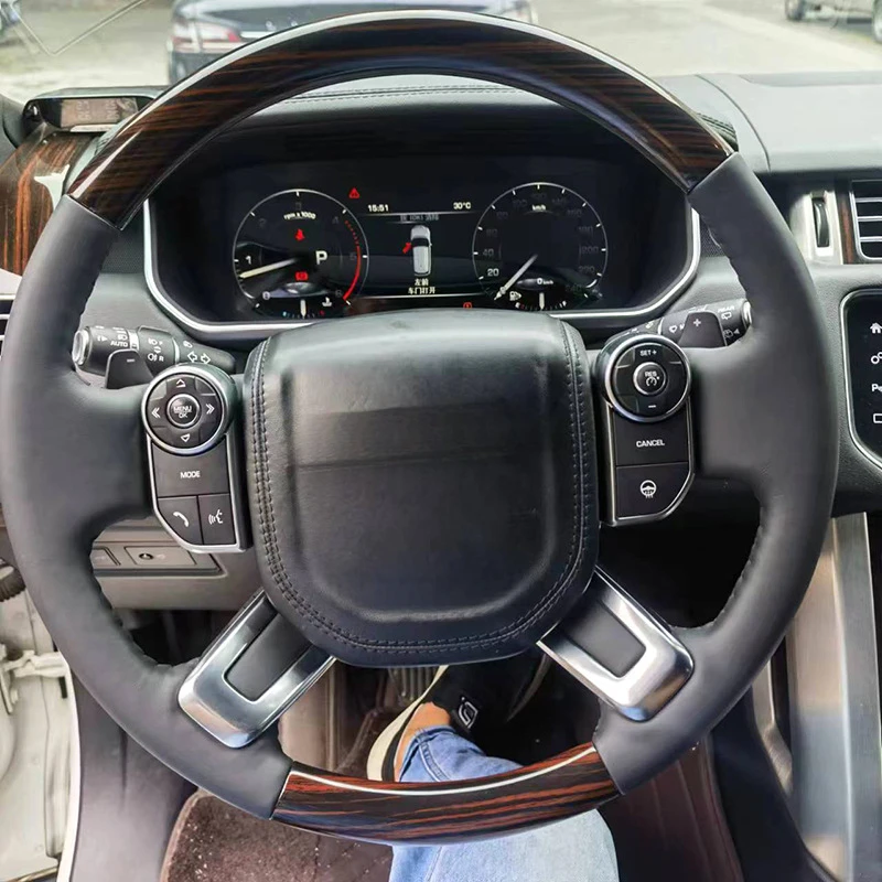 For Land Range Discovery 4 Freelander 23 Modified Carbon Fiber Heating Leather Steering Wheel For Off Road Use With