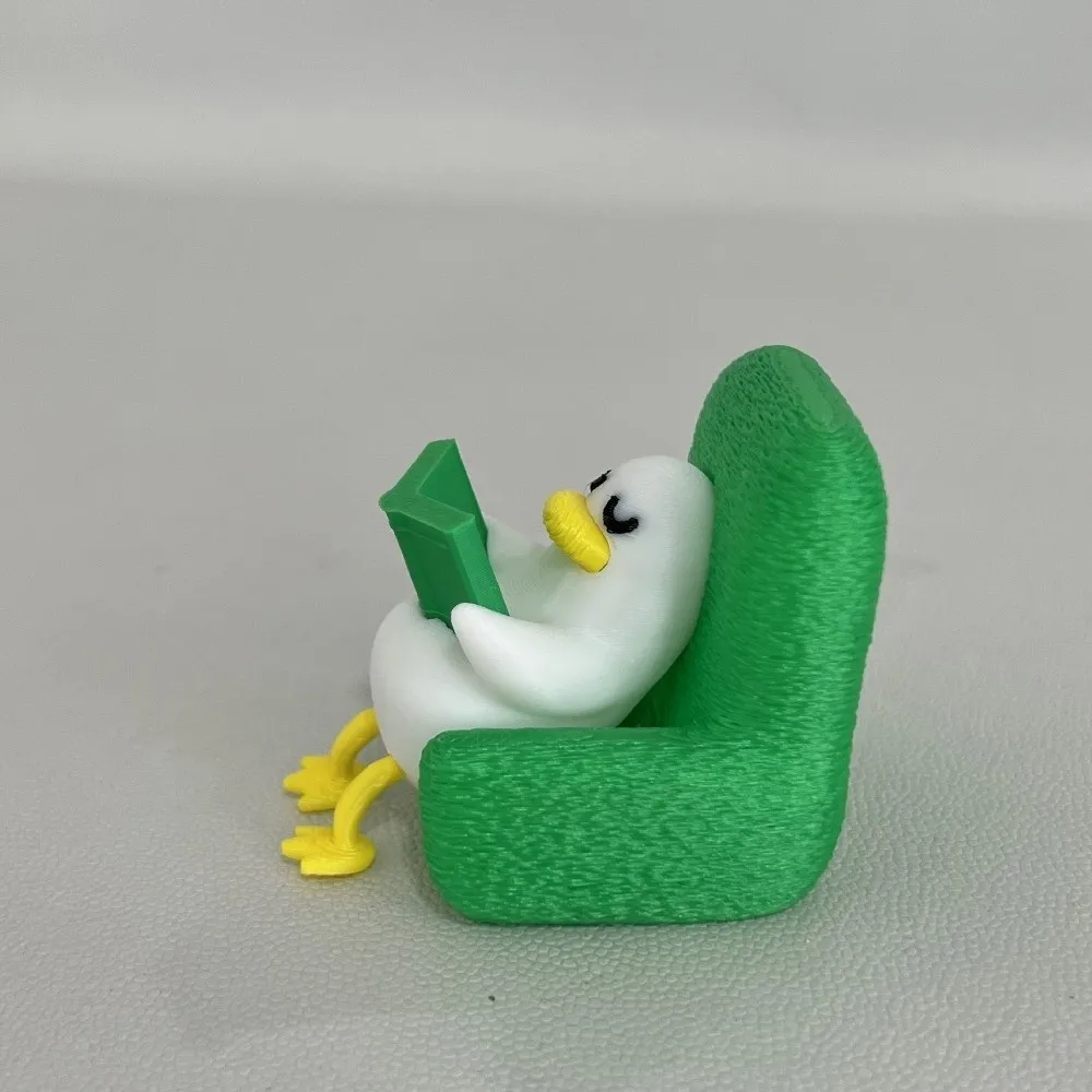 Cute Gifts Creative Lazy Duck Figurine Decoration 3D Printed Laying Duck Statue Animal Shape Desktop Ornaments Office Desk