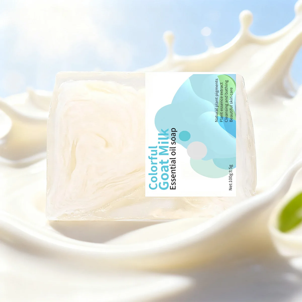 Jabón orgánico colorido de leche de cabra hecho a mano, blanqueamiento corporal Facial, jabón de vainilla de limpieza hidratante