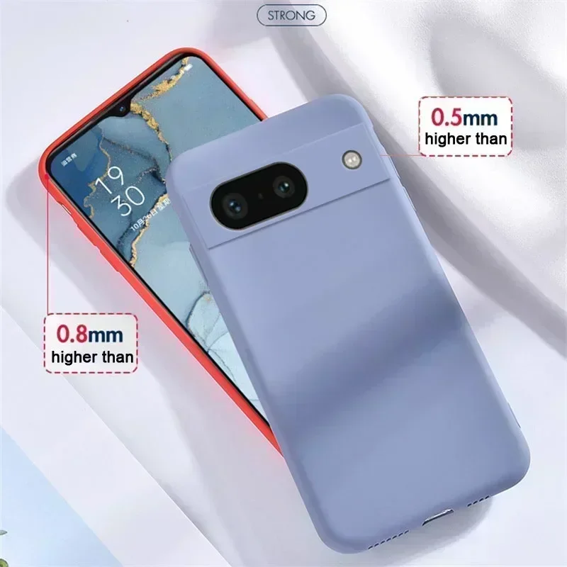 For Google Pixel 8A Case Liquid Silicone Coque Google Pixel 8 A 8 Pro Cover TPU Rubber Phone Protector Case Pixel 8A Cover image 2