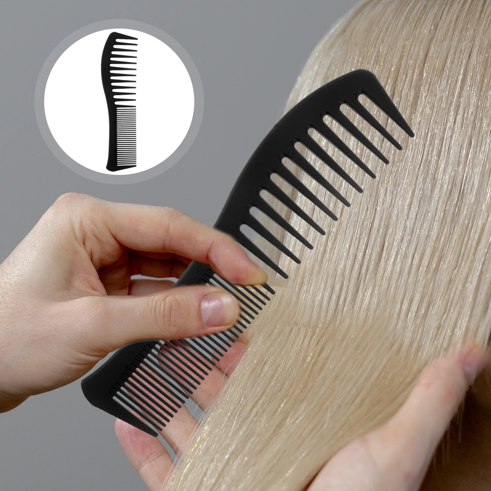 

6Pcs Fish Shaped Handle Combs Dual-Sided Wide Tooth Fine Tooth Comb for Gentle Detangling Heat Resistant Styling Salon Barber