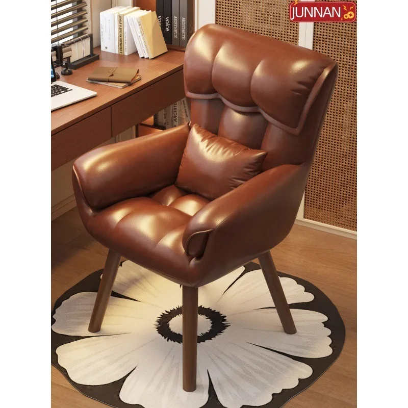 Study desk chair bedroom simple wooden legs rotatable backrest stool writing chair computer chair home comfortable sedentary