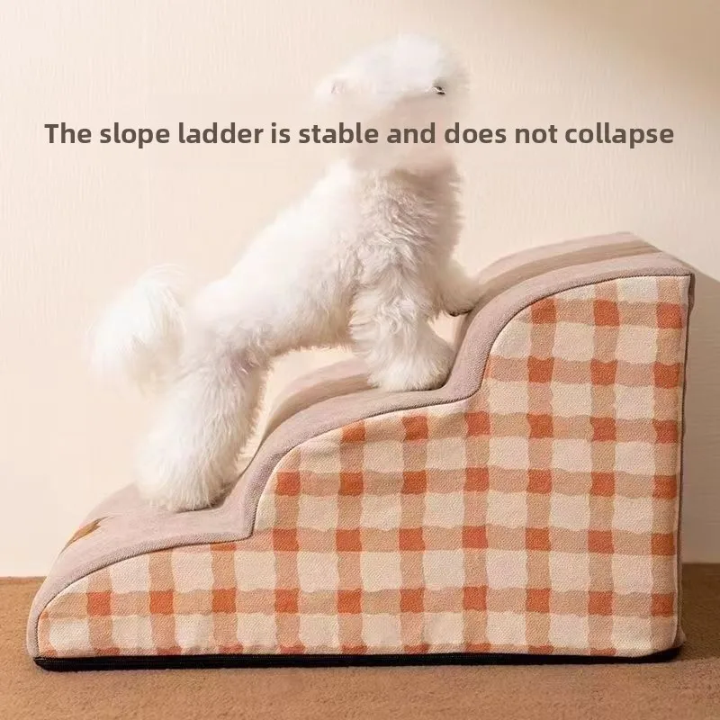 Pet dog stairs ladder sponge steps bed climbing ladder small dog cushion dog climbing high cats and dogs can look good