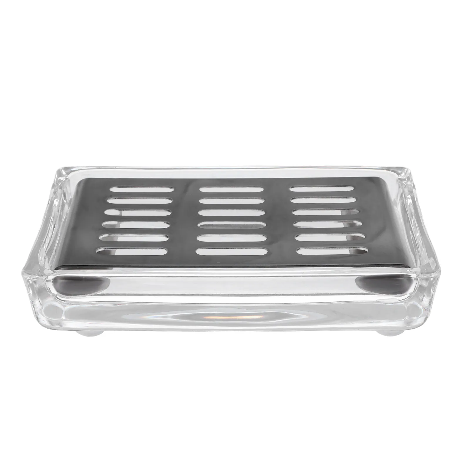 

Прозрачная стеклянная мыльница с дренажем, самоотводяющая воду, с открытым дном, для ванной комнаты, душа, кухни, декоративная подставка для кускового мыла