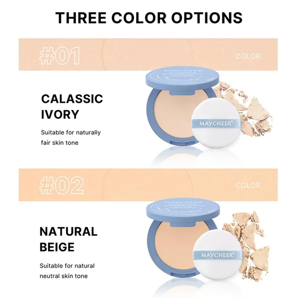 10g Face Setting Powder Full Coverage Cushion Pressed Powder Long Lasting Waterproof Concealer Makeup Cosmetics Make Up
