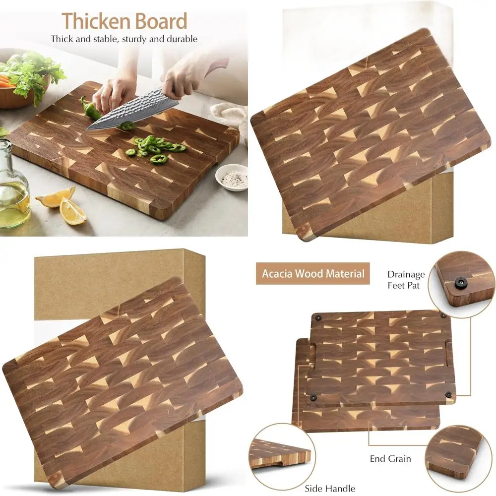 

Доска для сыра и варочной панели из дерева акации, прямоугольная режущая поверхность 15,75 x 11,22 x 0,98