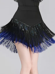 Adult Latin Dance Costume Costume Glitter Sequin Tassels Large Swing Skirt Skirts Modern Dance Women Ballroom Dancewear