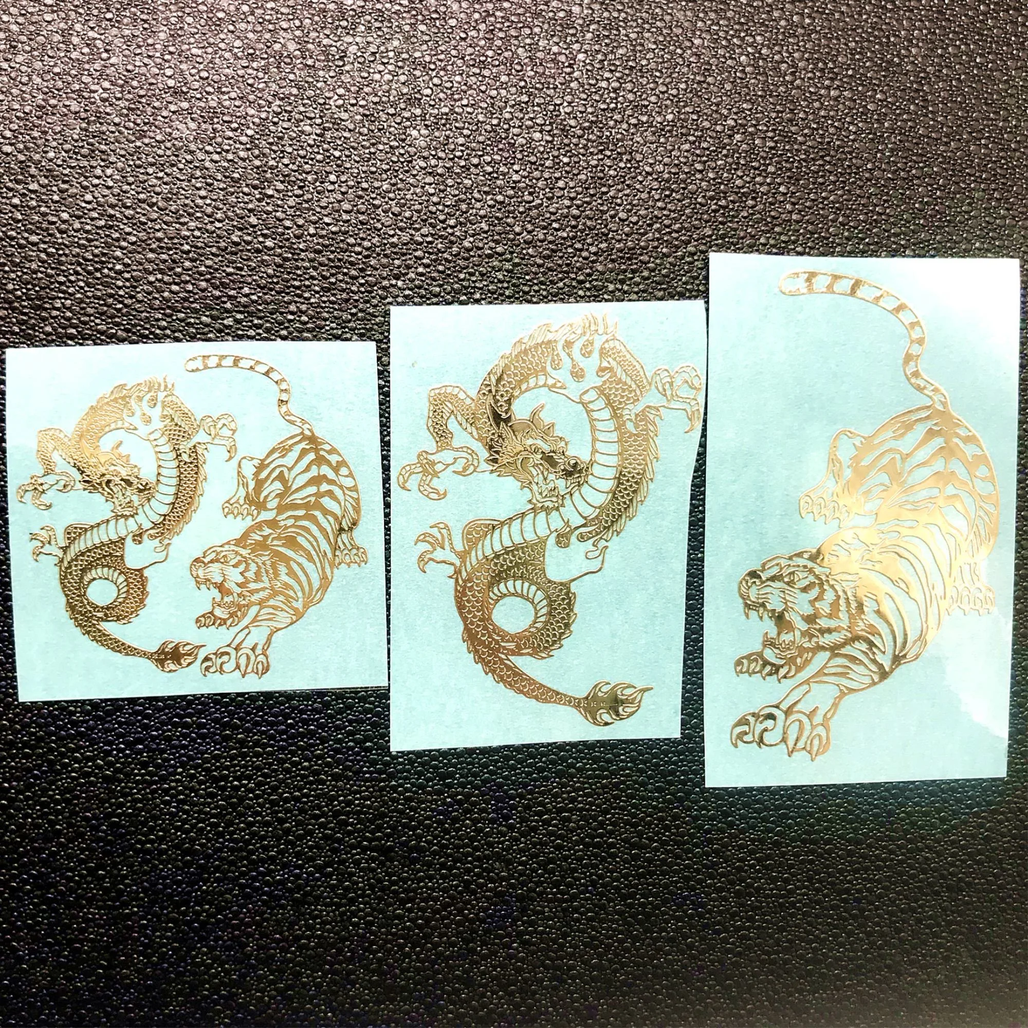 Draak Tijger Metalen Sticker Mobiele Telefoon Sticker Laptop Decoratieve Sticker Metalen Sticker Auto Sticker Decoratie