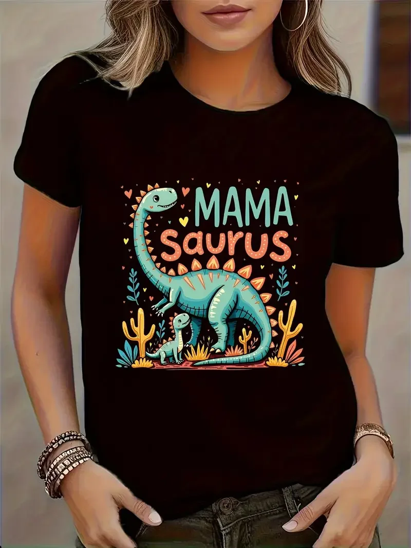Lustiges MamaSaurus T-Rex Dinosaurier-Mutter-T-Shirt, Retro-Vintage-T-Shirt, weiches Rundhals-Kurzarmshirt – Muttertagsgeschenke für Frauen – Detail 7