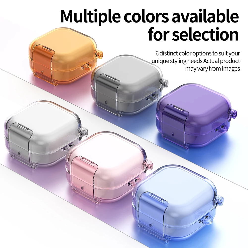 Protective Cover for Samsung Buds4 Buds4pro with Secure Lock Stand Feature and Keychain Loop in Assorted Color Variants
