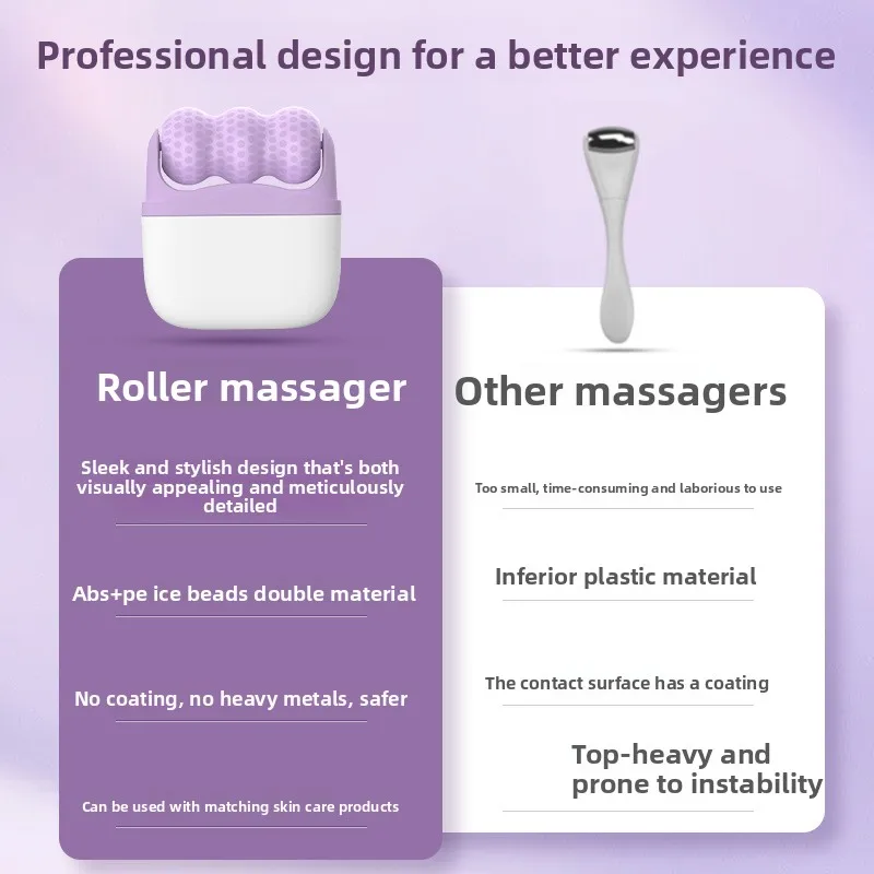 両頭アイスローラー 2in1 多機能フェイシャルマッサージ アイスコンプレスマッサージ器具