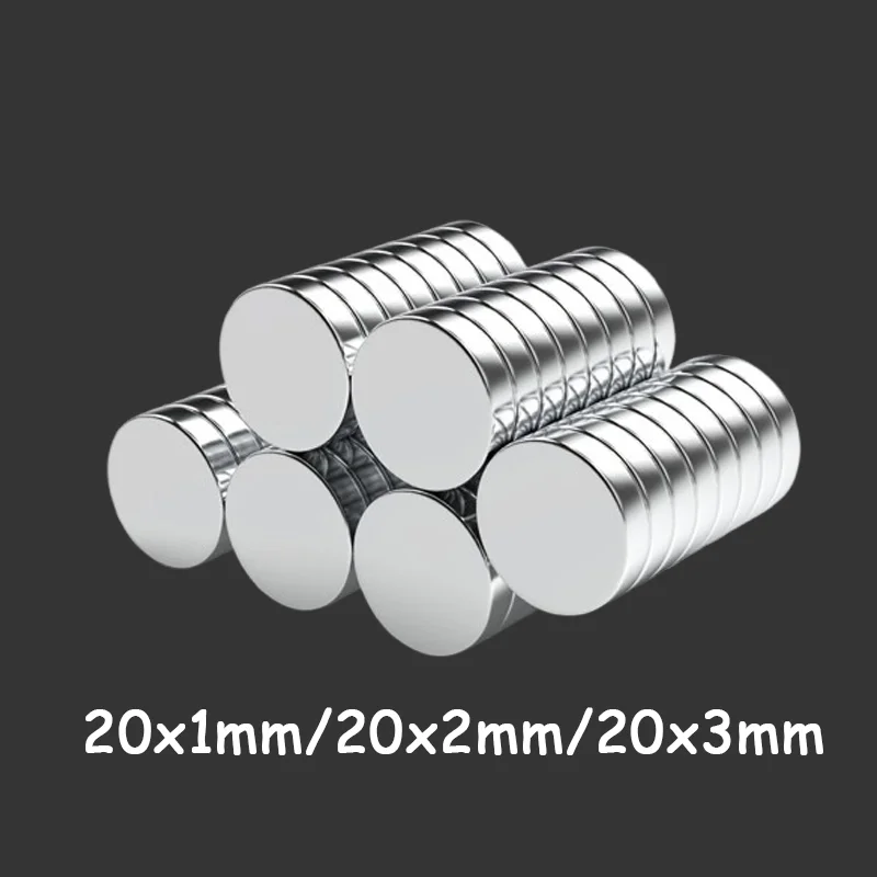 20/30/10 Stück 20x1mm/20x2mm/20x3mm N30 runde Kühlschrankmagnete, weit verbreitet in Büro, Karte, Lager, Werkzeugaufbewahrung – Detail 1
