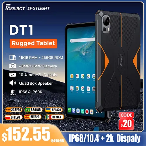 FOSSiBOT DT1 태블릿, 안드로이드 13, 10.4 인치, FHD + 2K 디스플레이, 8GB, 256GB, 11000mAh, 18W 고속 충전, 48MP 카메라 태블릿, 견고한 태블릿 패드  Best5