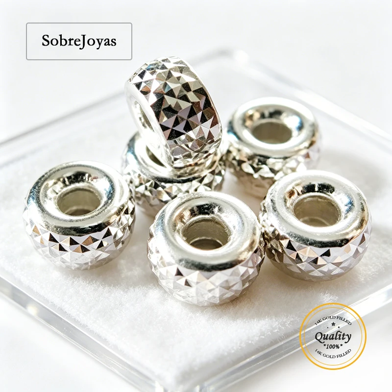 

925 Sterling Silver Pyramid Cut Rondelle Roundel Spacer Beads for Jewelry Making DIY Accessories Silver Jewelry Findings Seed Be