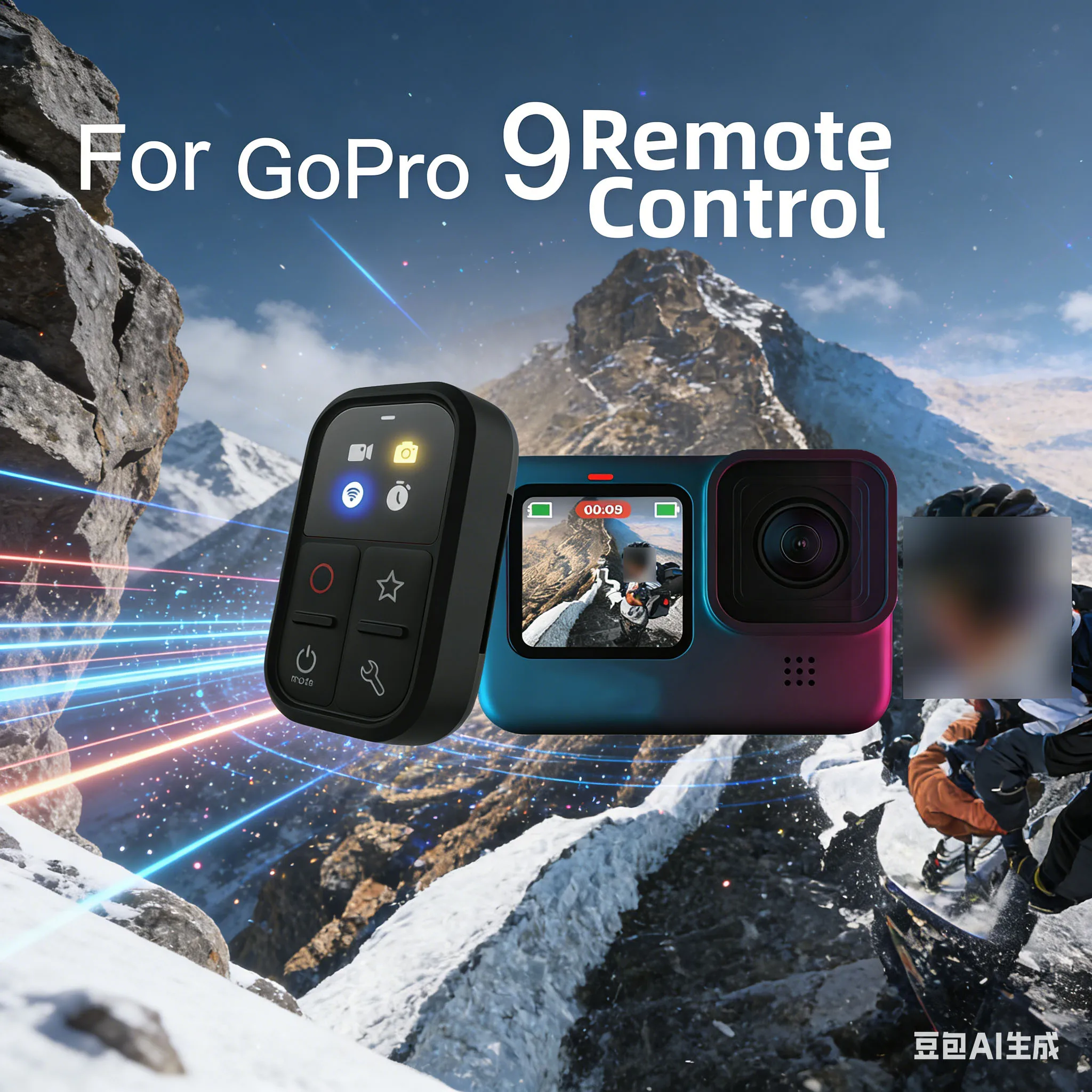 1pc Camera Remote Control For Go Pro 13/12/11/10/9/8/MAX Sports Camera Wireless Smart Screen Display Remote Control