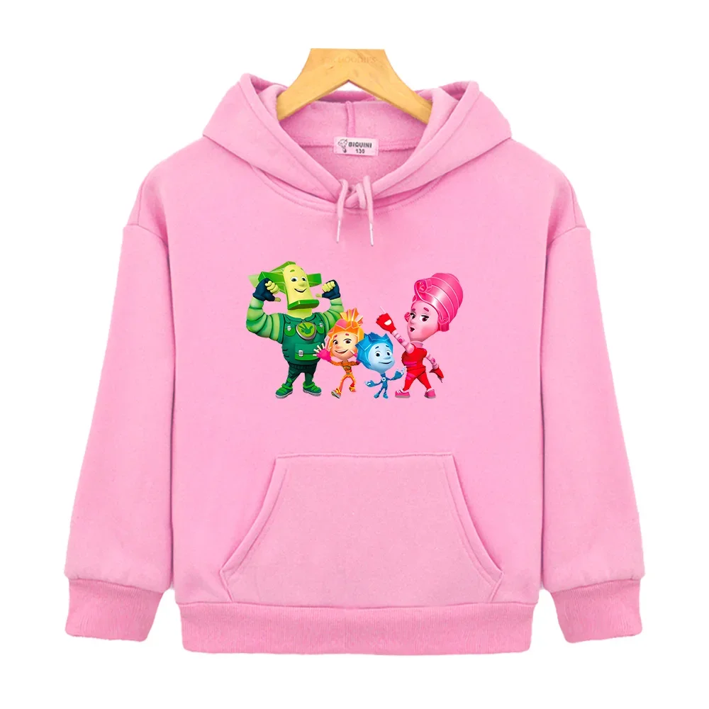 The Fixies Anime Cute Graphic Hoodies Boys and Girls Autumn/Winter Sweatshirts Long Sleeve Children Kawaii Pullovers Fleece Tops