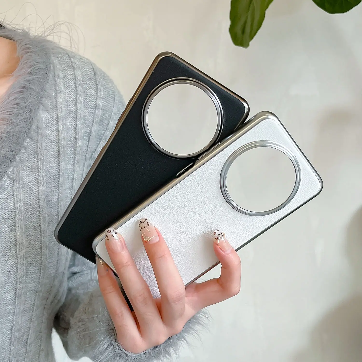 For Honor Magic7 Lite X9C Case Fashion Electroplating Frame Solid Color Leather Skin-friendly Anti-drop Cover For Honor X60 Pro