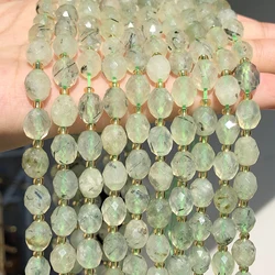 AAA Natural Prehnite Loose Beads 8x7mm Faceted Oval Shape Beads for Jewelry Making Diy Bracelet Earring Accessories