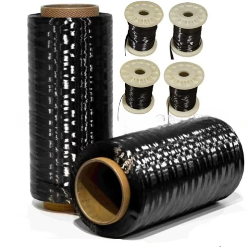 1K 3K 6K 12K 24K 48K Carbon Fiber Fibre Tow Filament Yarn Thread Tape Length 50M