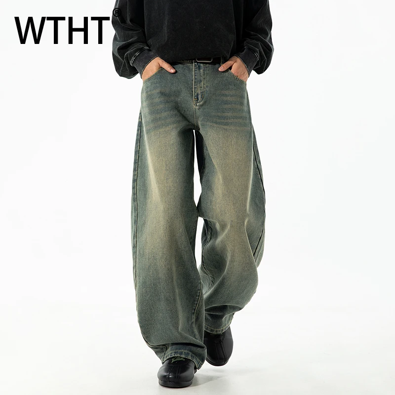 

Мужские джинсы WTHT Fashion Mew с градиентным эффектом и винтажным дизайном, прямые, с высокой талией, весна 2026, модель 2A2692