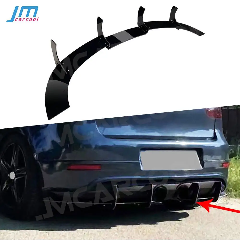 

For Volkswagen Golf 5 MK5 R32 2005-2009 Car Rear Bumper Lip Diffuser Rear Side Splitter Spoiler Trim ABS Gloss Black Accessories