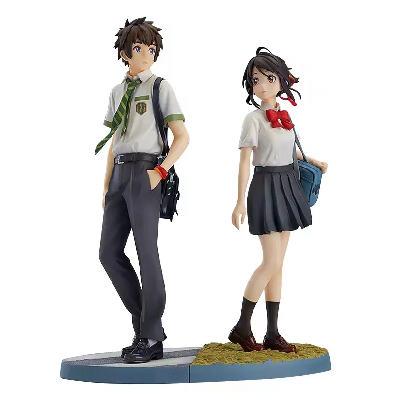 Figurine de Couple avec votre nom, modèle Miyamizu Mitsuha Tachibana Taki, décoration de bureau, ornement de voiture, cadeaux de noël pour enfants