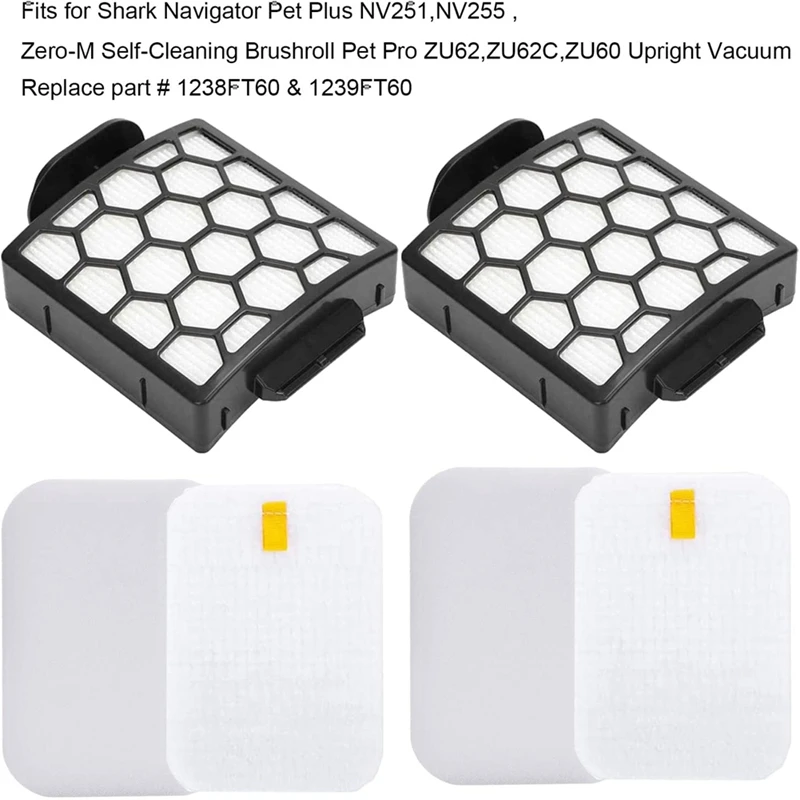 استبدال مرشحات HEPA كما هو موضح لـ Shark Navigator ZU62,ZU60,Pet Plus NV251,NV255,Swivel Pro NV150,NV151,1238FT60,1239FT60